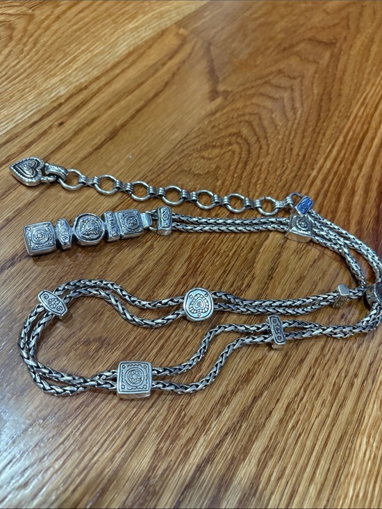 Brighton silver plated chain belt double wheat with hearts chain size Small main image 6